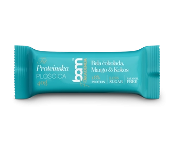 proteinska ploscica s sladilom bela cokolada mango in kokos